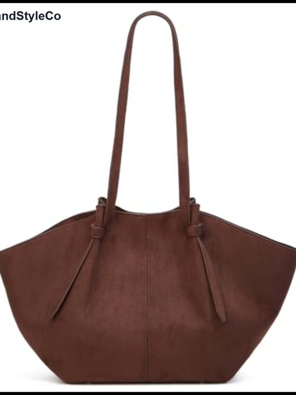 Slouchy Suede Faux Leather Tote Bag Women Hobo Shoulder Purse Travel Work